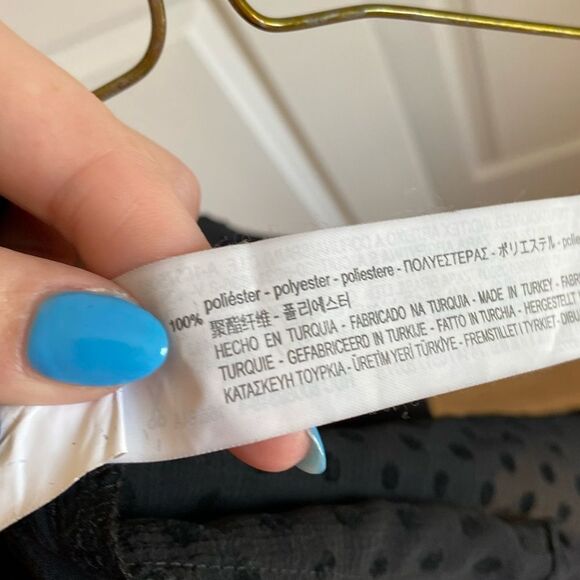 Zara Size Small Sheer Polka Dot Feather Long Sleeve Button down academic grunge - Picture 5 of 8